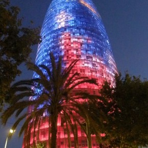 Torre Agbar by night