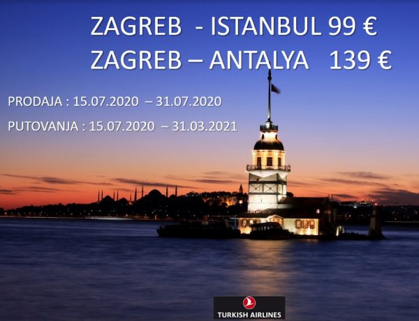 Turkish Airlines akcija za Istanbul i Antalyu iz Zagreba